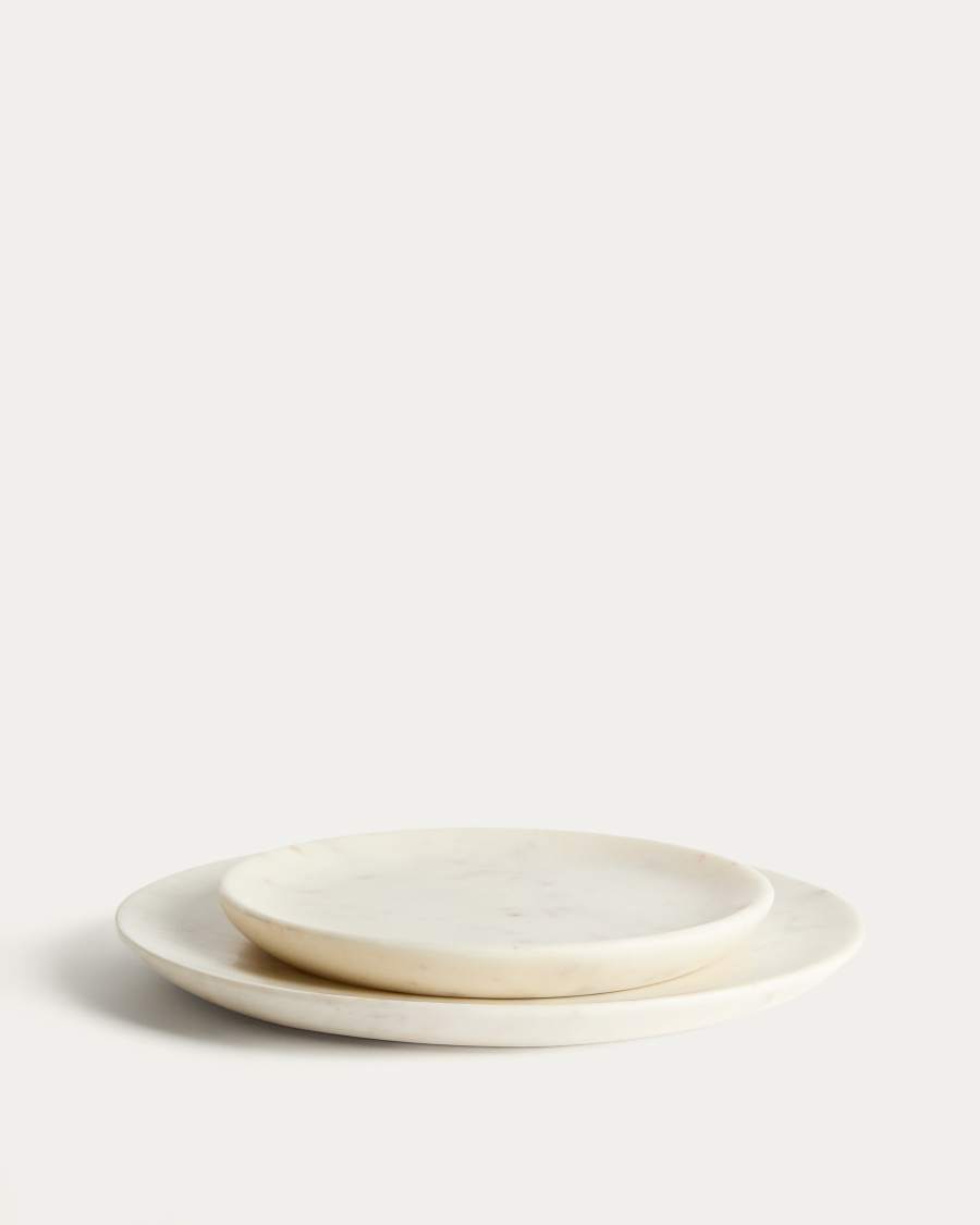 Erefi white marble dessert plate