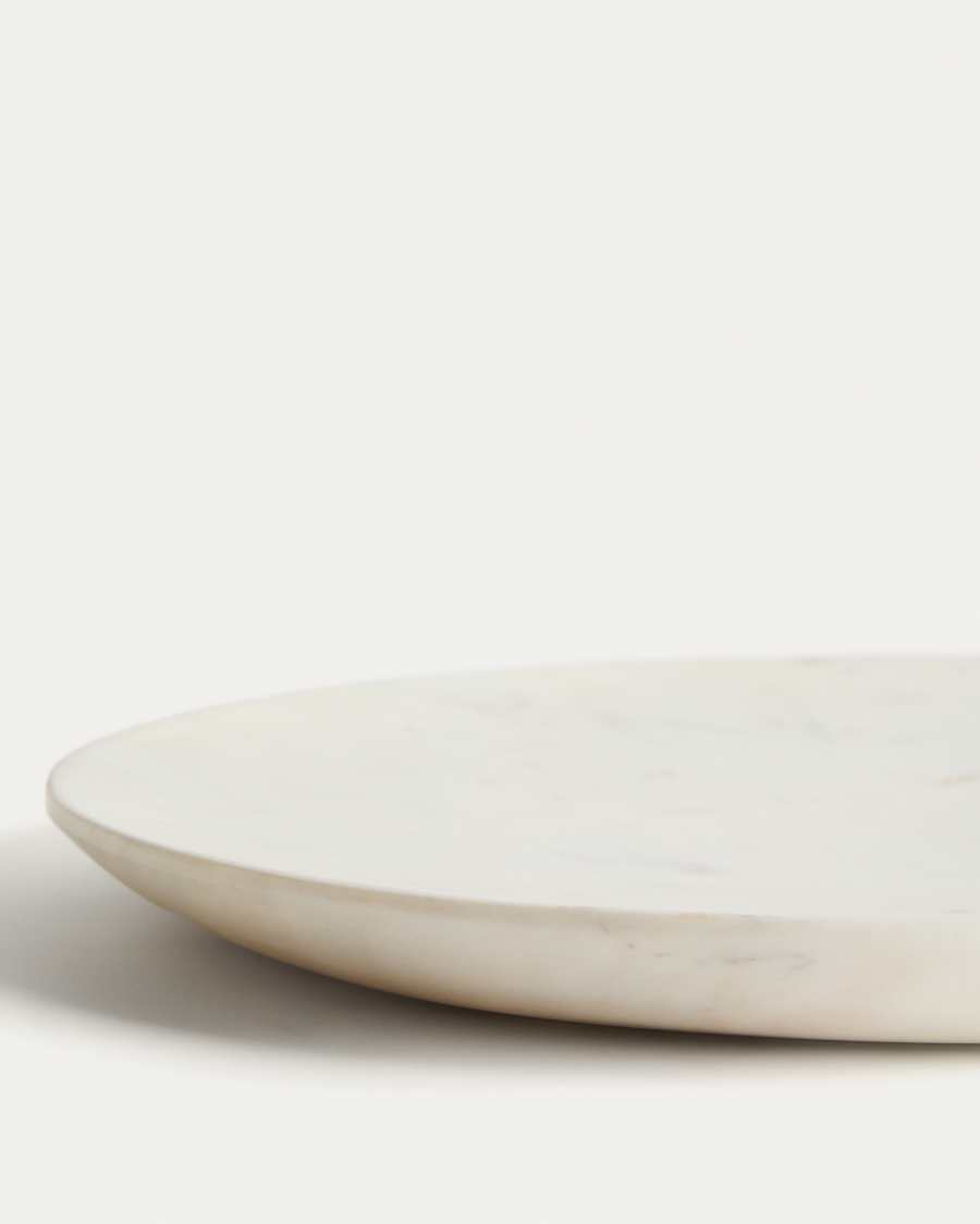Erefi white marble flat plate
