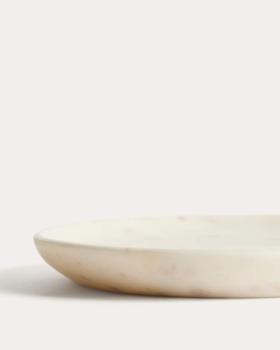 Erefi white marble dessert plate