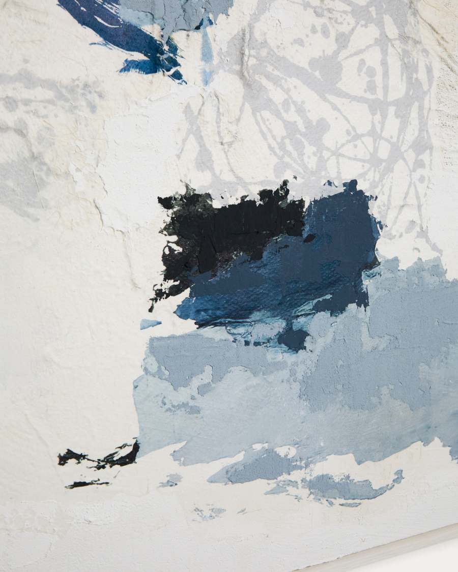 Πίνακας αφηρημένης τέχνης  Erale γκρι και μπλε, ζωγραφισμένο στο χέρι  80 x 100 εκ