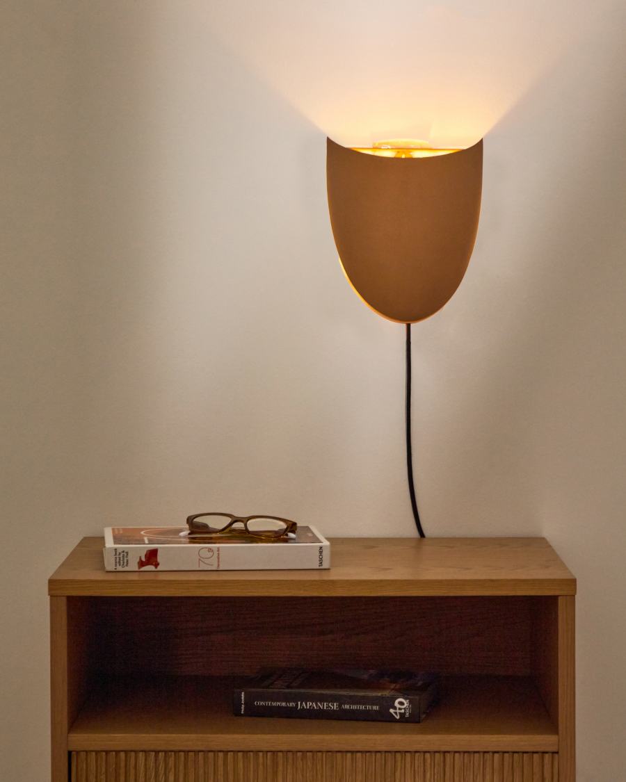 Applique da parete Nibla in metallo effetto terracotta