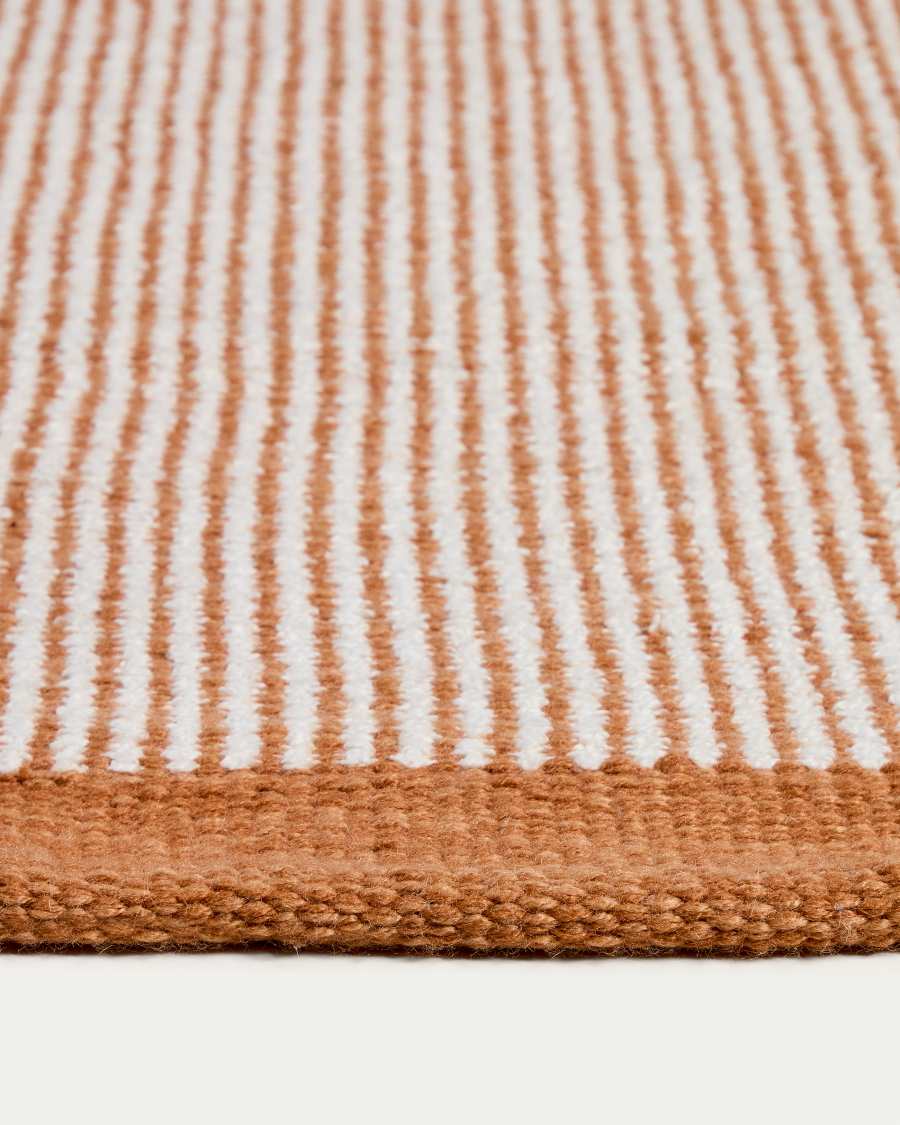 Tinei orange striped 100% PET rug 200 x 300cm