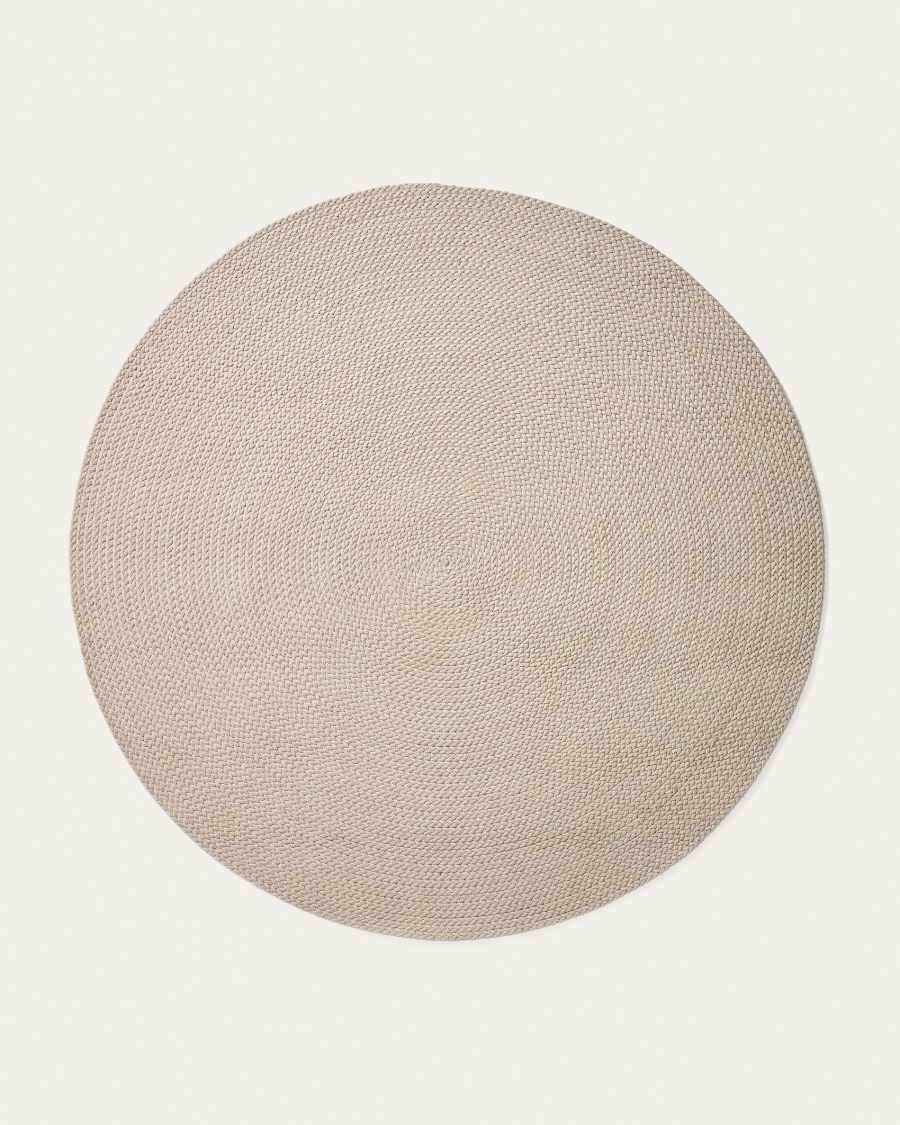 Despas ecru synthetic fibre rug Ø200cm