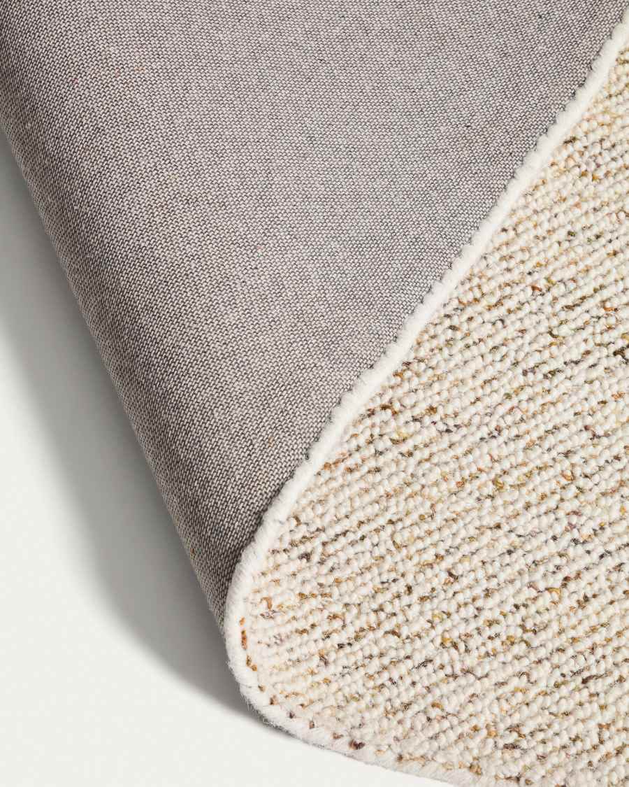 Lenuo ecru wool and cotton jacquard rug 160 x 230cm