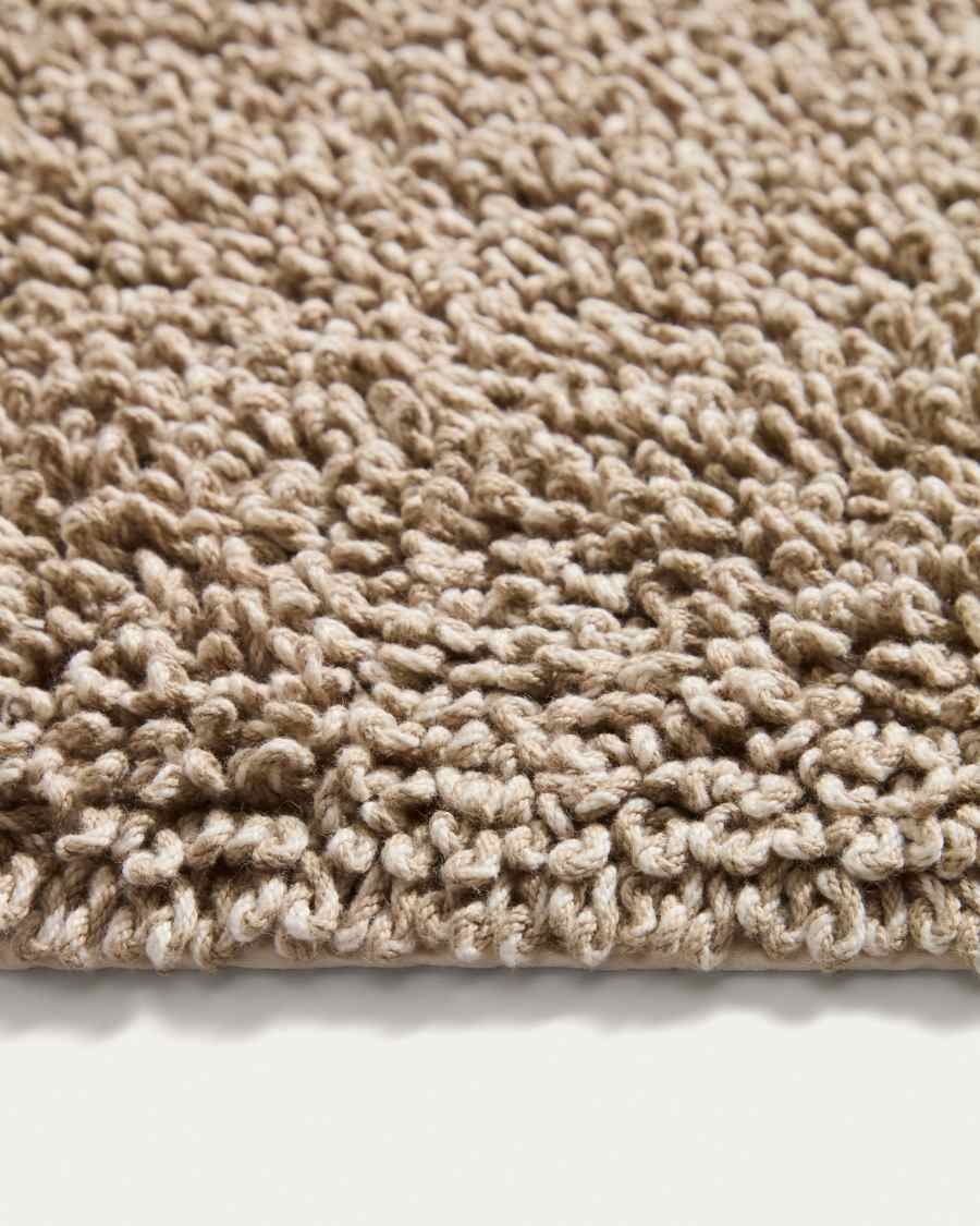 Tapis de bain Aroia bouclette effet mélangé beige 50 x 70 cm