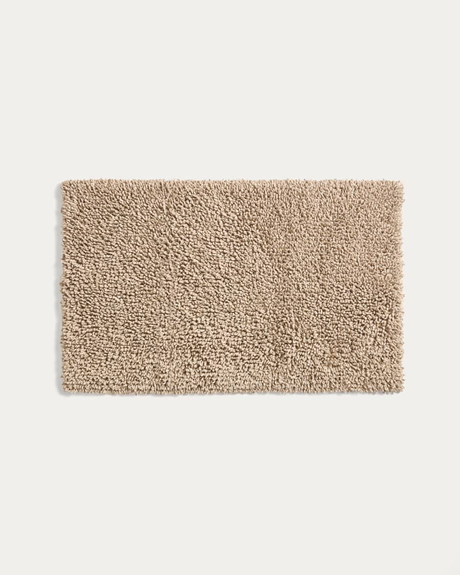 Tapis de bain Aroia bouclette effet mélangé beige 50 x 70 cm