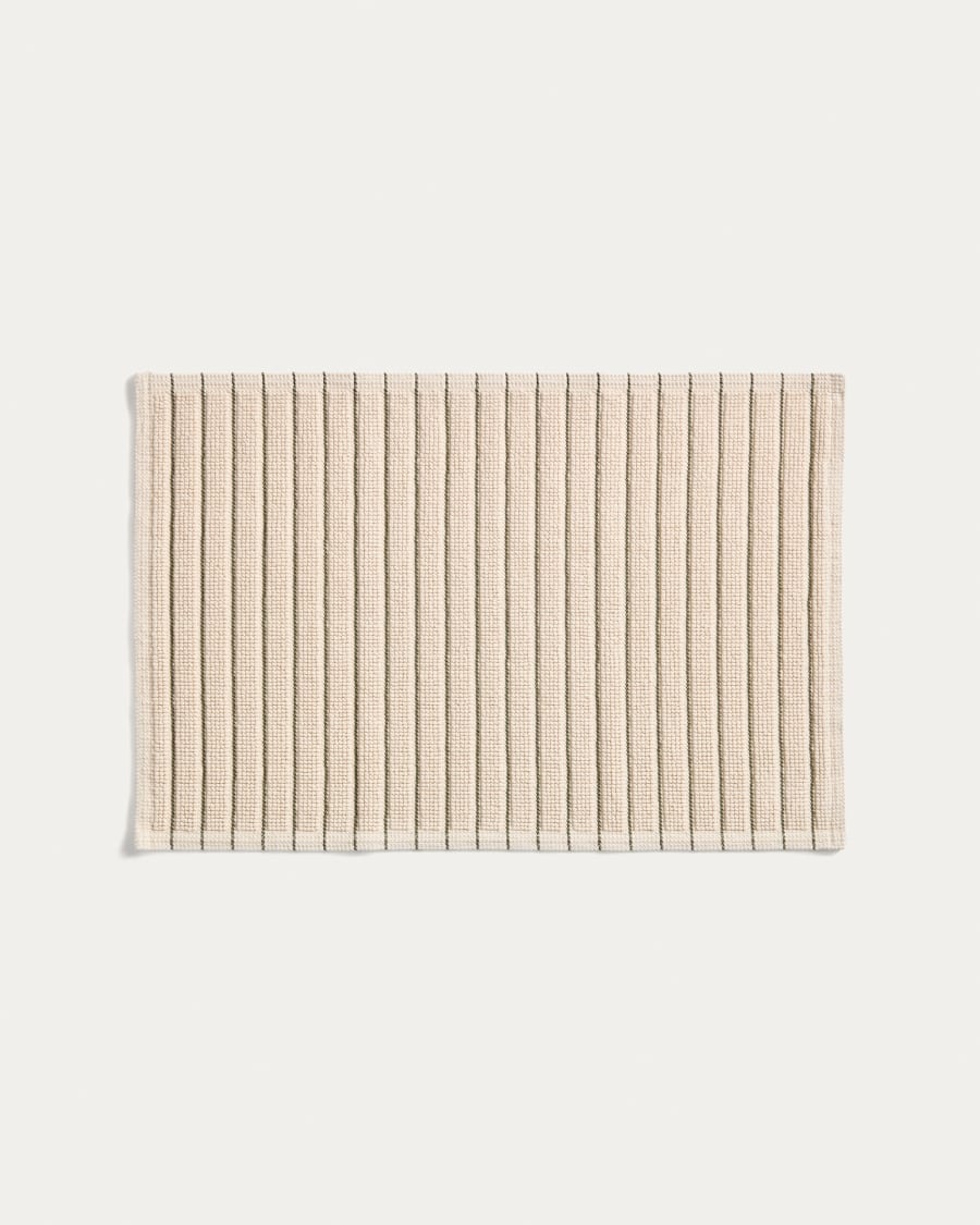Merade cotton bathmat with green stripes 50 x 80cm