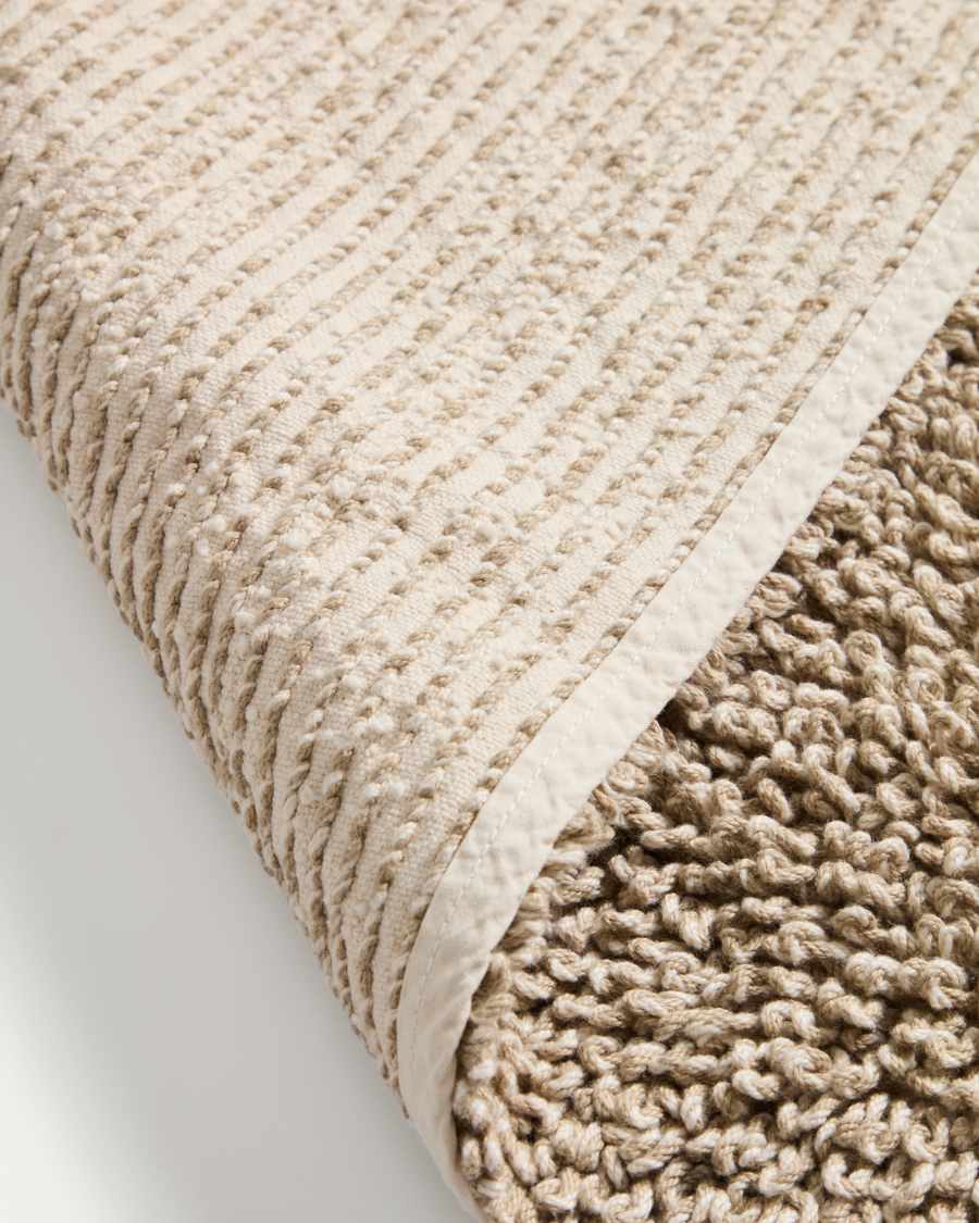 Tapis de bain Aroia bouclette effet mélangé beige 50 x 70 cm