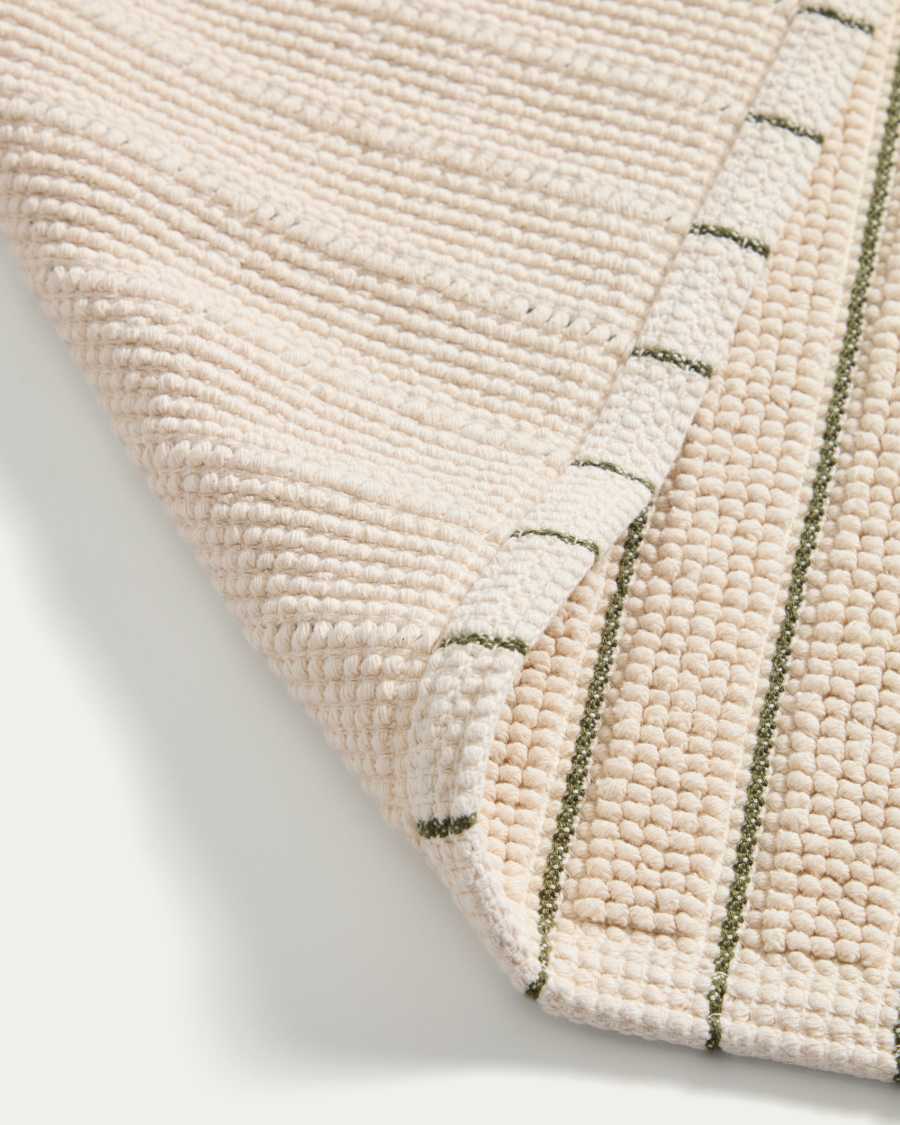 Merade cotton bathmat with green stripes 50 x 80cm