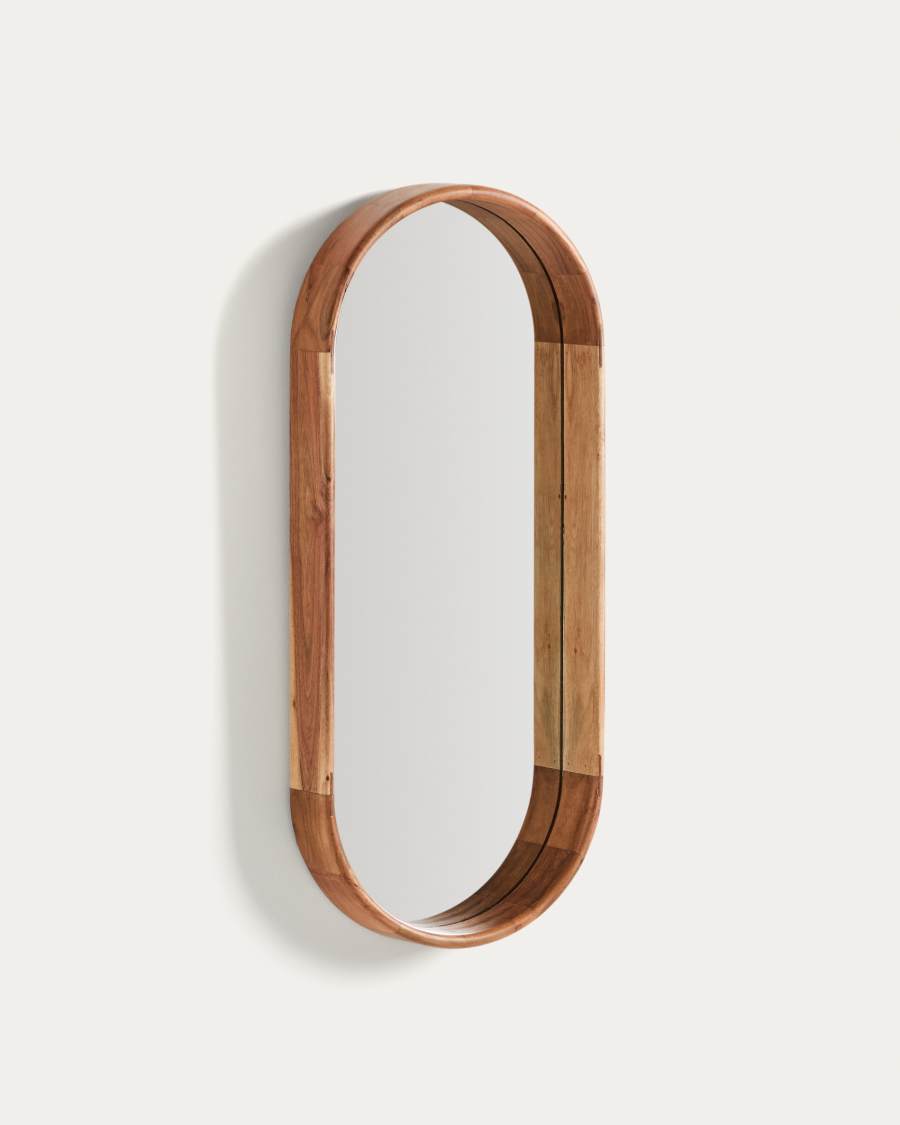 Berale spiegel van acaciahout 76 x 33 cm