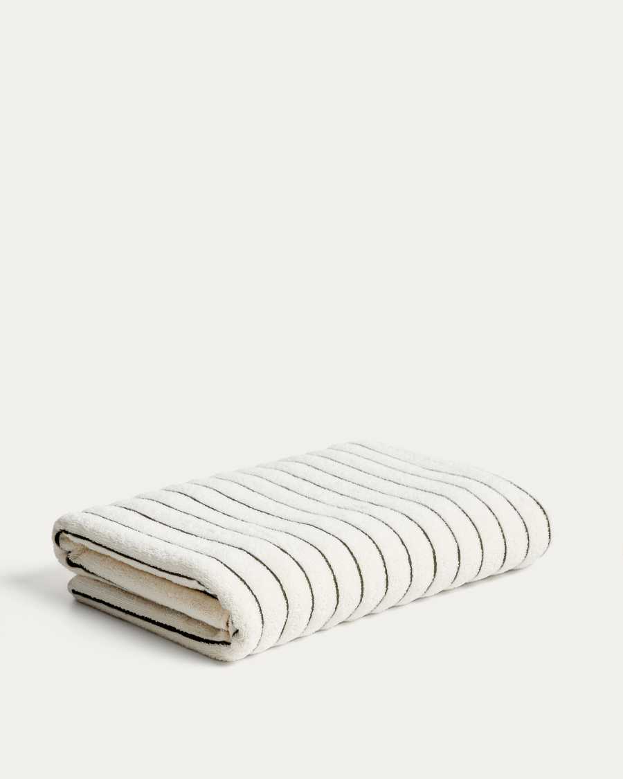 Dorane 100% cotton towel with green stripes 100 x 150cm