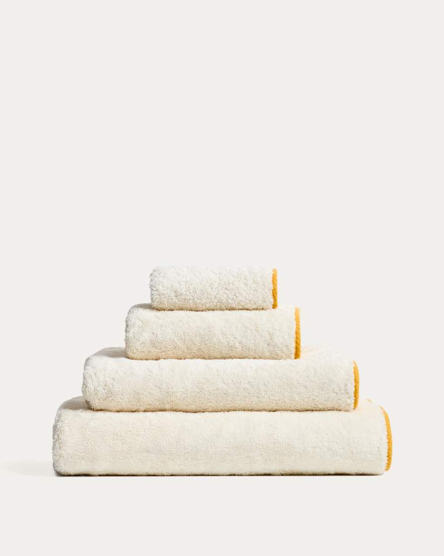 Sedora 100% cotton towel with yellow contrast detail 100 x 150cm