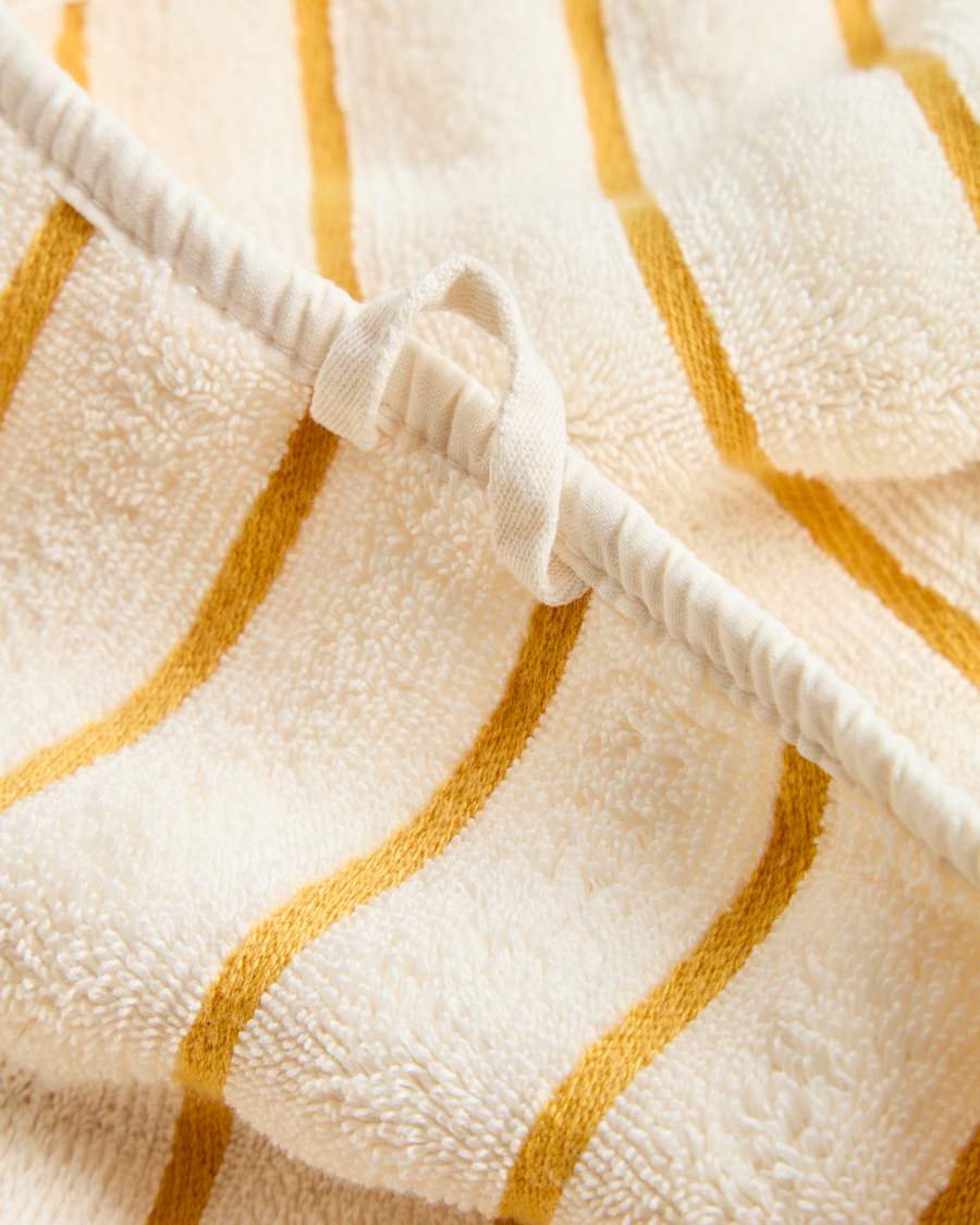 Handtuch Dorane aus 100 % Baumwolle mit gelben Streifen 70 x 140 cm