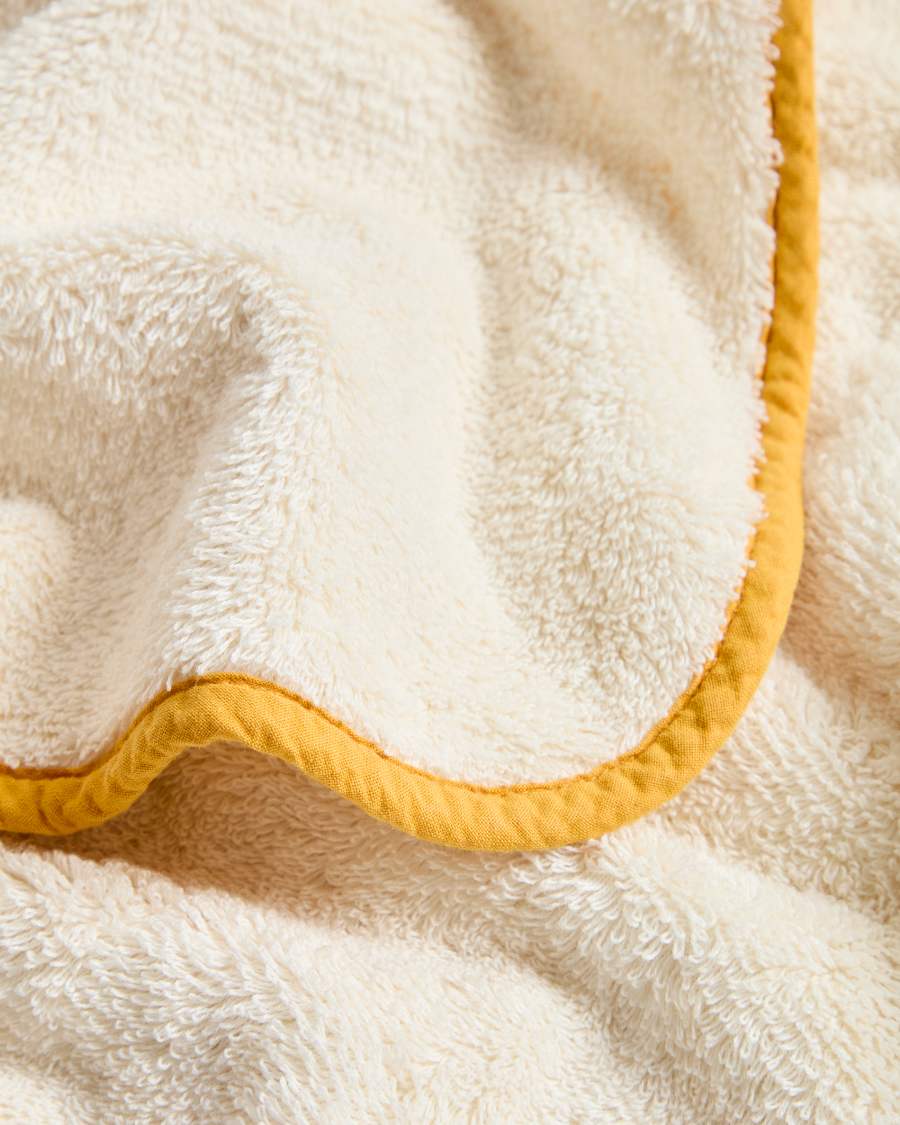 Sedora 100% cotton towel with yellow contrast detail 30 x 50cm