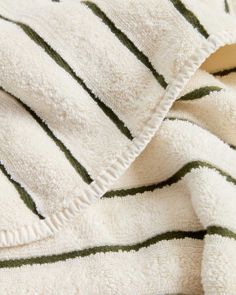 Dorane 100% cotton towel with green stripes 30 x 50cm