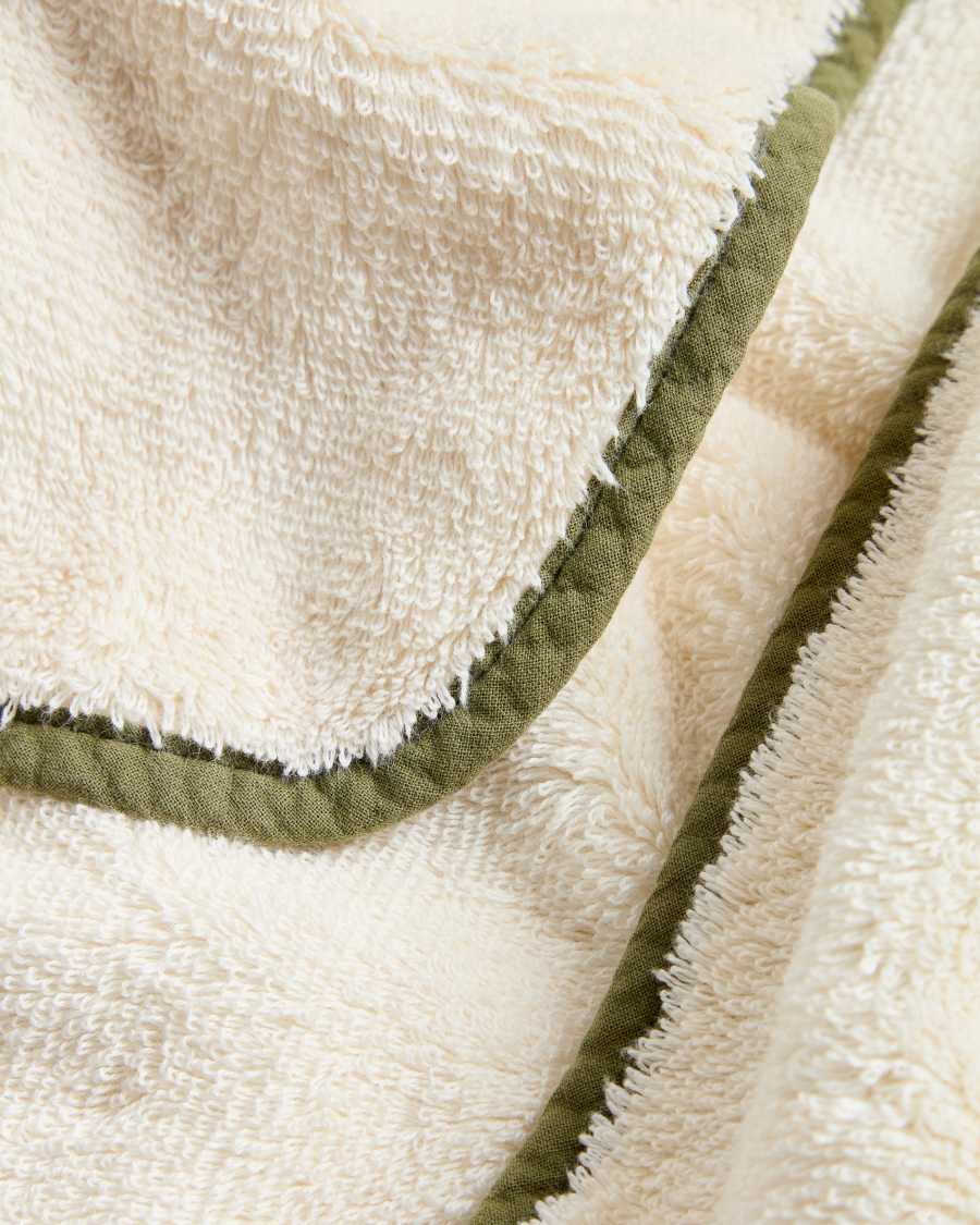 Sedora 100% cotton towel with green contrast detail 30 x 50cm