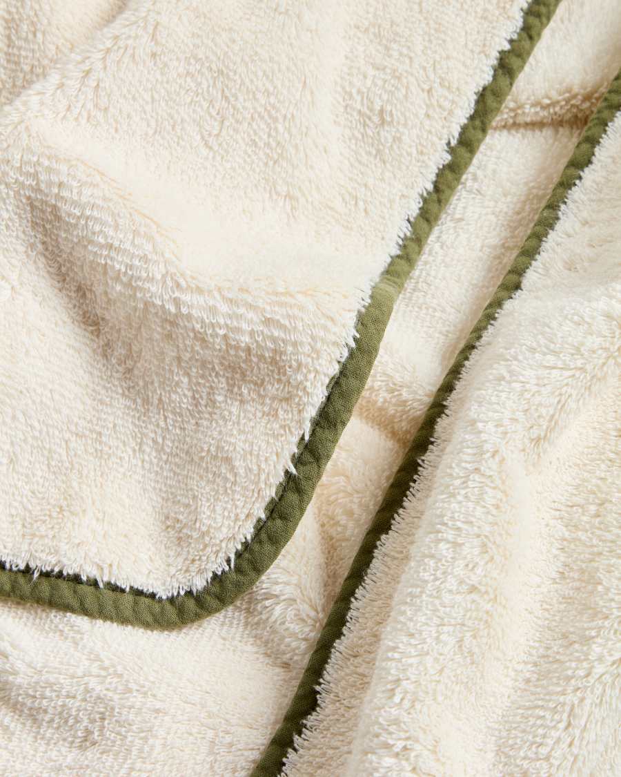 Sedora 100% cotton towel with green contrast detail 50 x 90cm