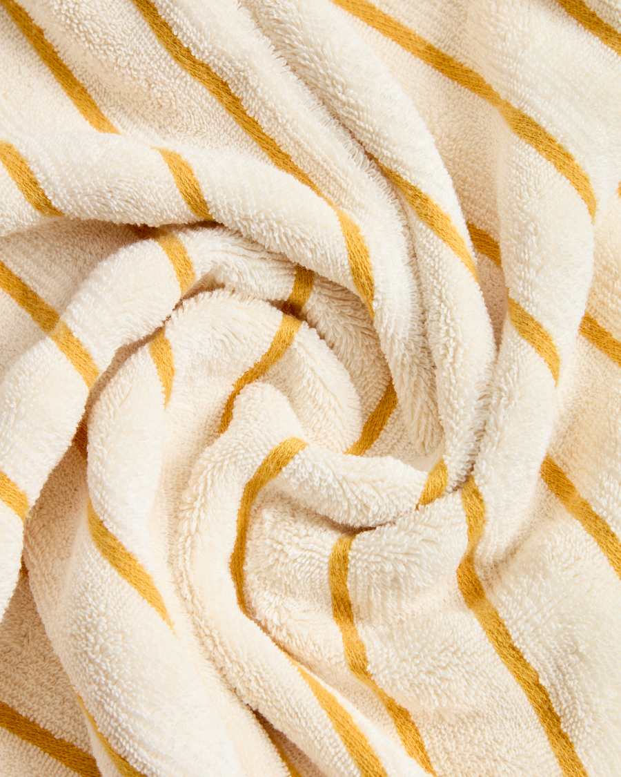 Handtuch Dorane aus 100 % Baumwolle mit gelben Streifen 50 x 90 cm