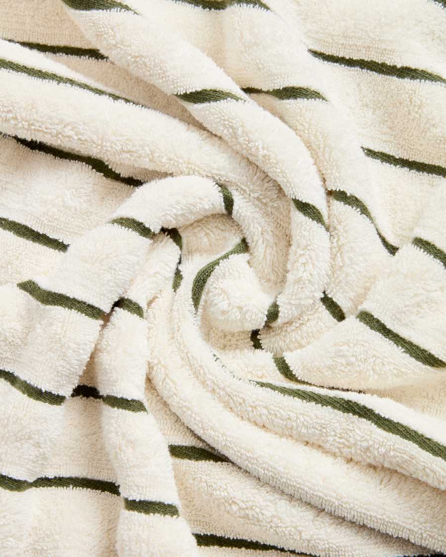 Handtuch Dorane aus 100 % Baumwolle mit grünen Streifen 70 x 140 cm