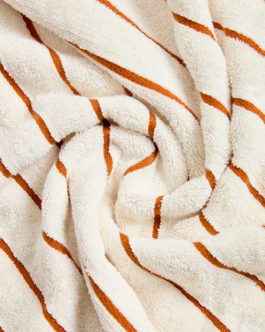 Handtuch Dorane aus 100 % Baumwolle mit orangefarbenen Streifen 50 x 90 cm