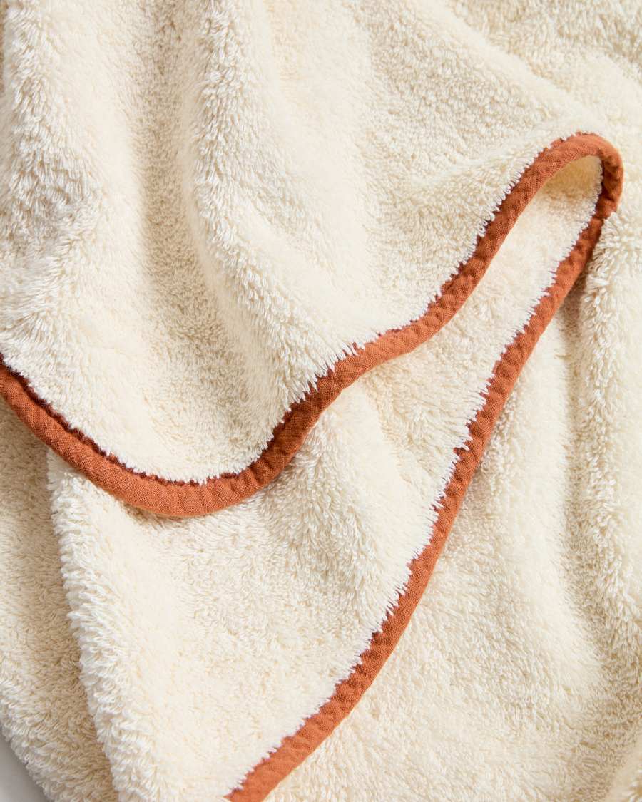 Sedora 100% cotton towel with orange contrast detail 50 x 90cm