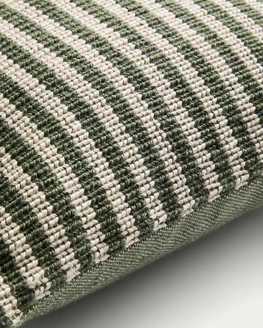 Dirome green striped 100% PET cushion cover 45 x 45cm