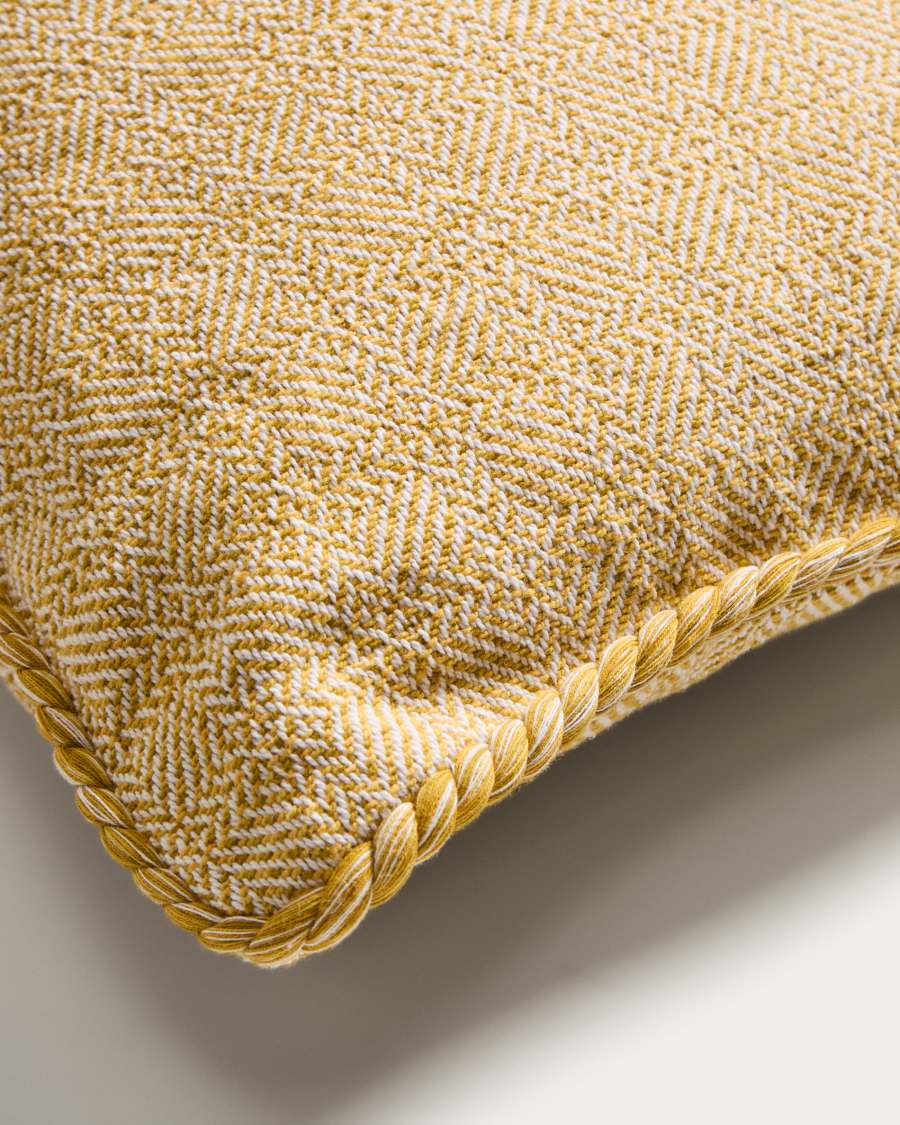 Filor cotton cushion cover with yellow weave 50 x 50cm