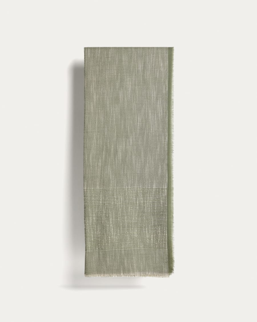 Sareli green wool blend blanket 130 x 170cm