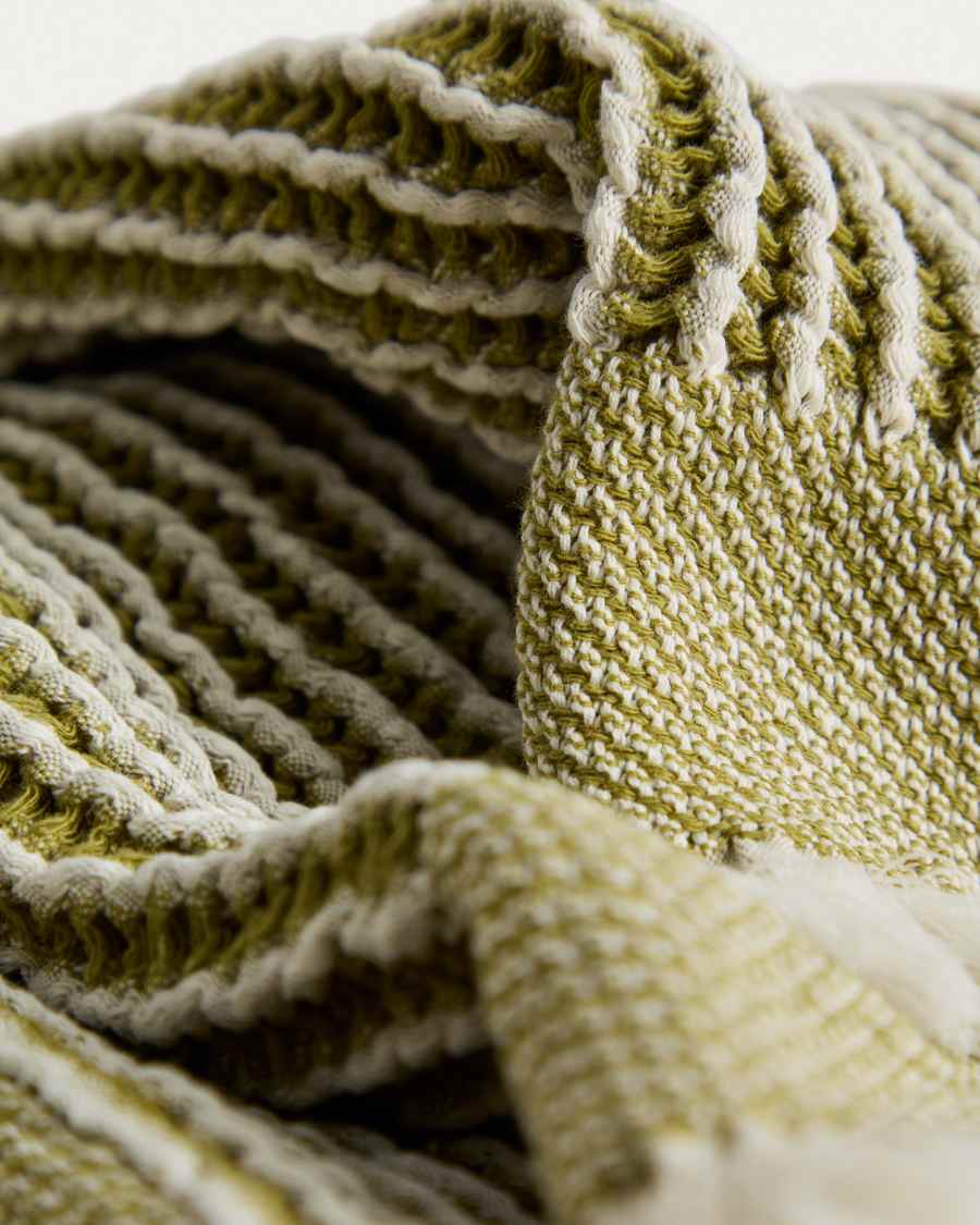 Coperta Lideba in cotone a righe verde 100 x 170 cm