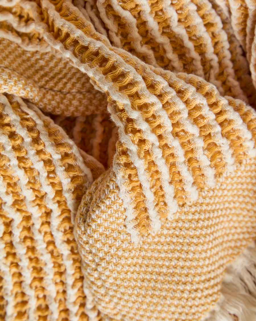 Coperta Lideba in cotone a righe arancione 100 x 170 cm