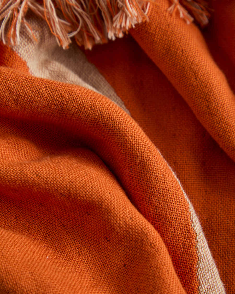 Κουβέρτα Niore 100% βαμβάκι, διπλής όψης, πορτοκαλί και μπεζ, 130 x 170 cm