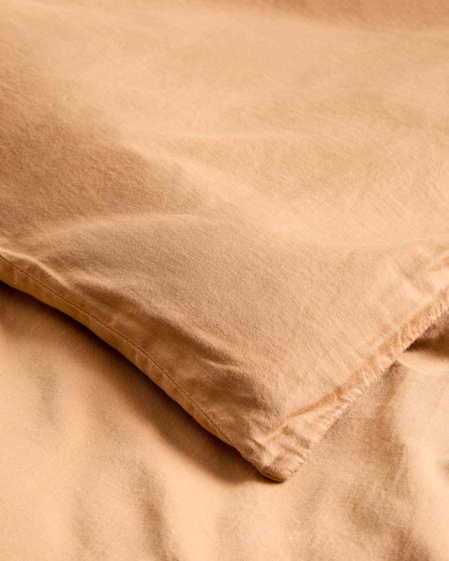 Sirale 100% cotton sateen duvet cover with washed finish in orange for 180 cm bed