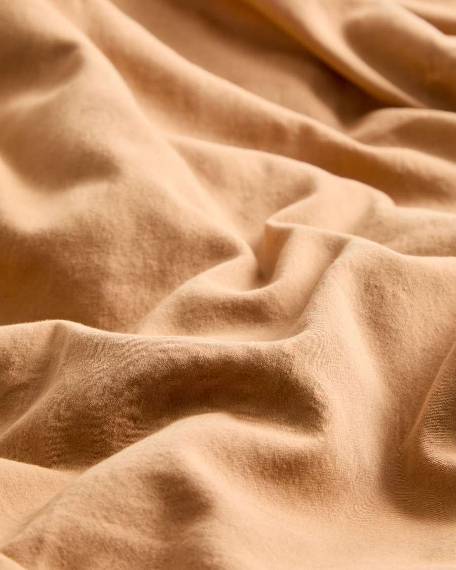 Sirale 100% cotton sateen duvet cover with washed finish in orange for 180 cm bed