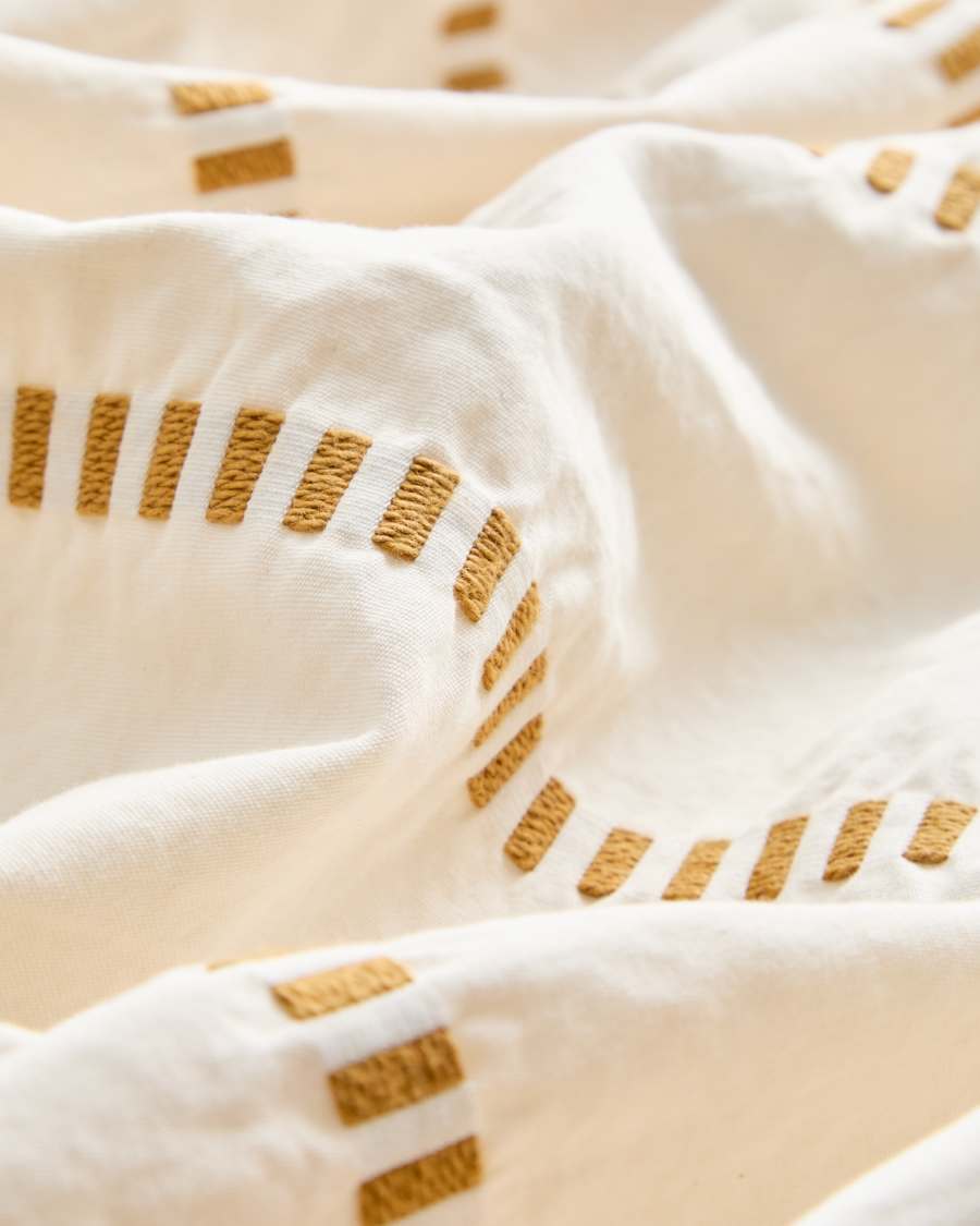 Lidala mustard striped 100% cotton jacquard bedspread for 90/135cm bed