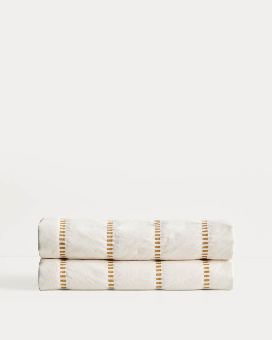 Lidala mustard striped 100% cotton jacquard bedspread for 90/135cm bed