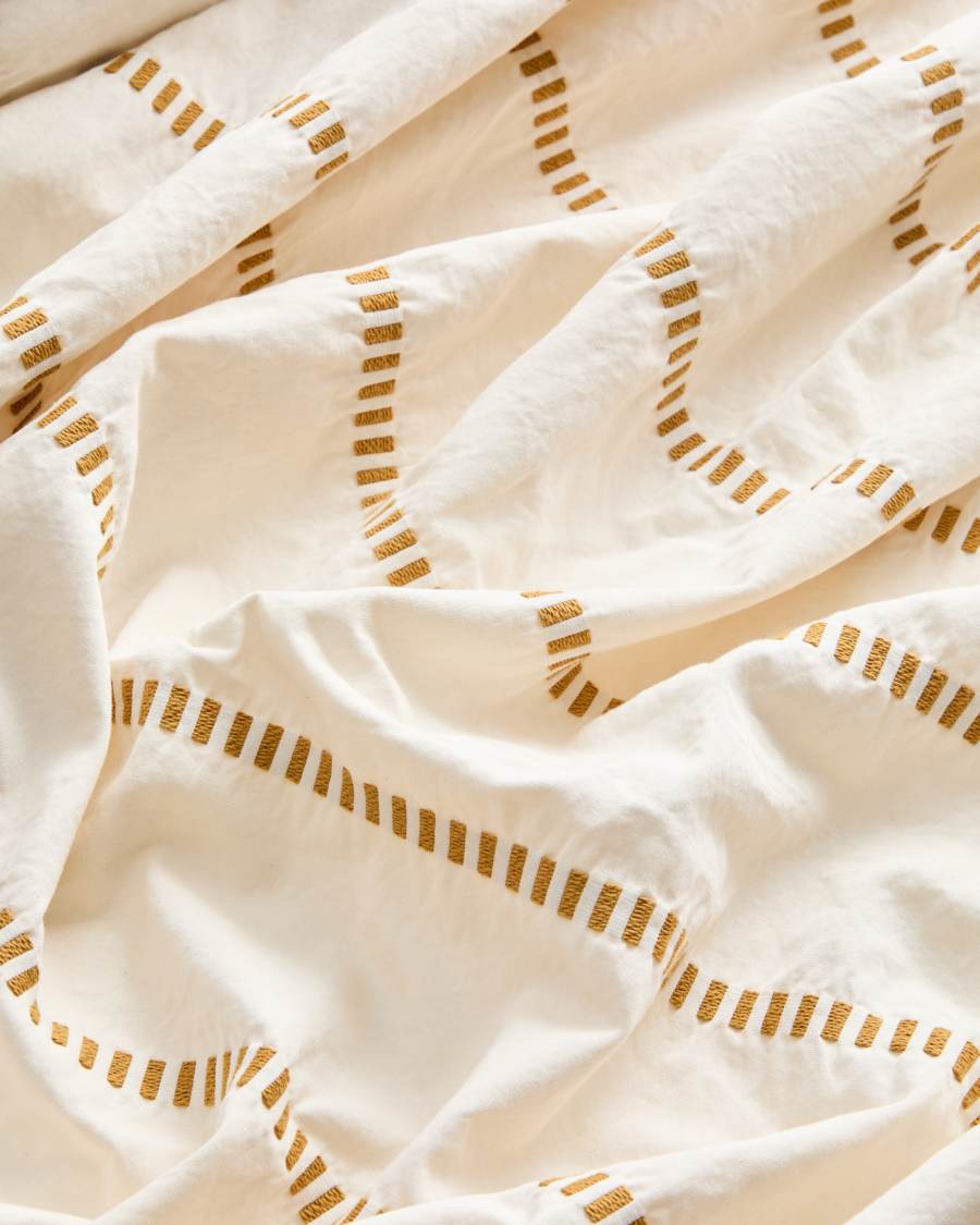 Lidala mustard striped 100% cotton jacquard bedspread for 90/135cm bed