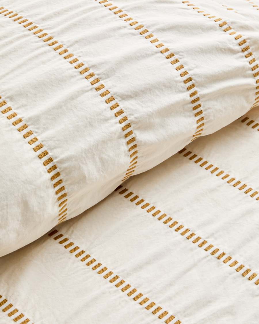 Lidala mustard striped 100% cotton jacquard bedspread for 90/135cm bed