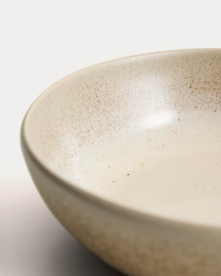 Tiefer Teller Sarel aus Keramik in Beige
