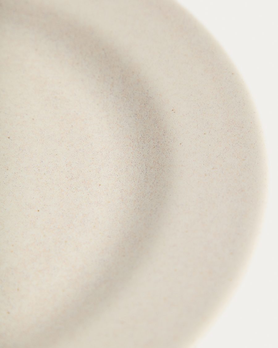 Flacher Teller Sarel aus Keramik in Beige