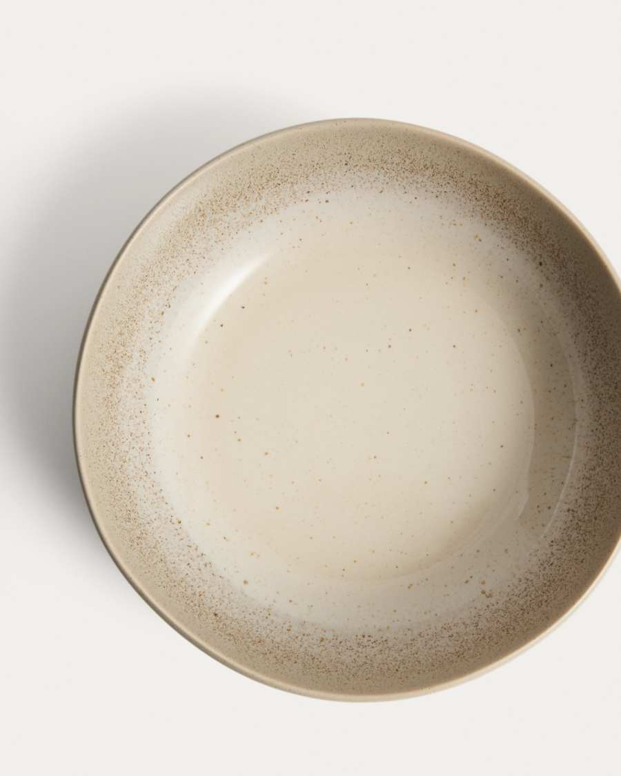 Tiefer Teller Sarel aus Keramik in Beige