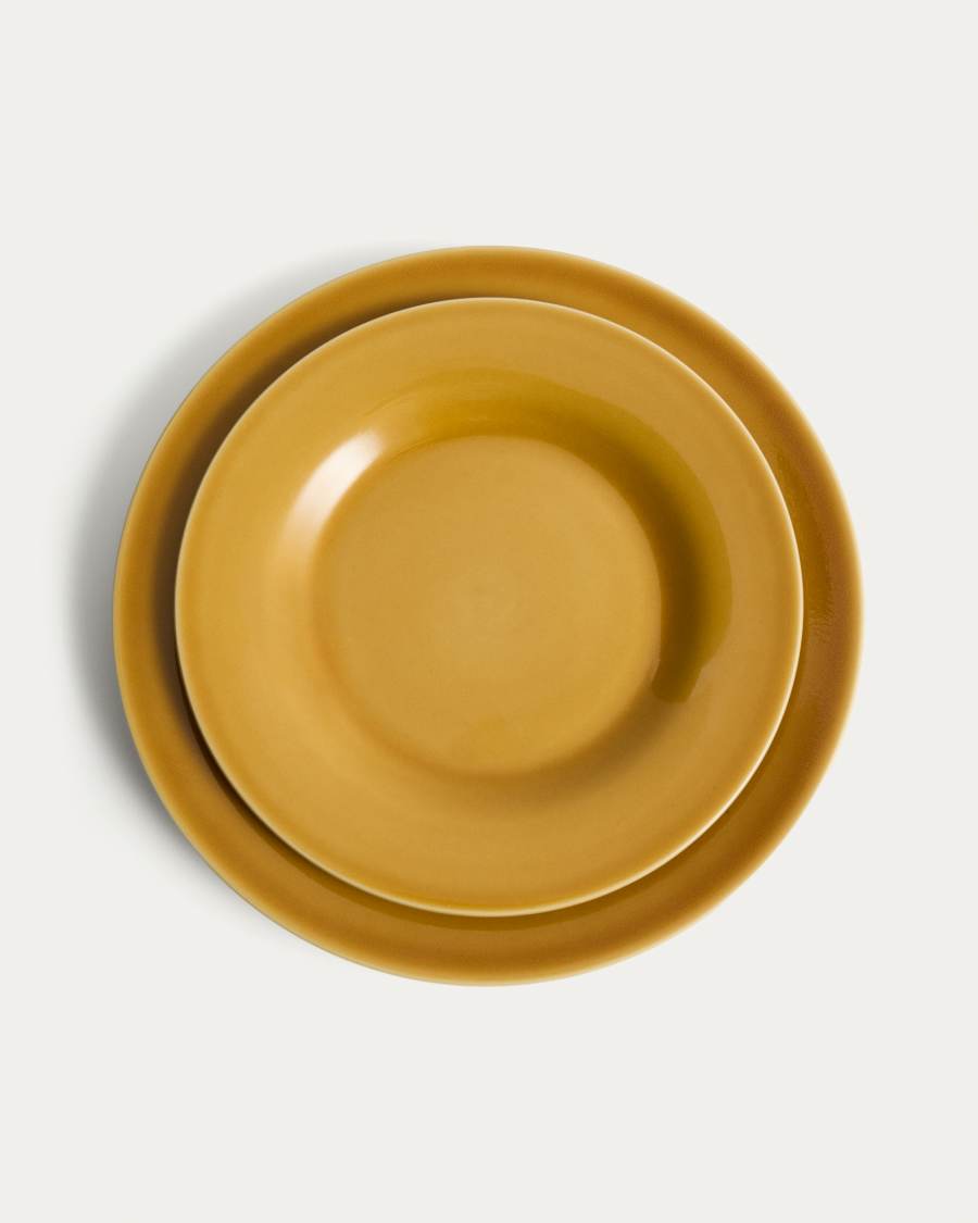 Dessertteller Selune aus Keramik in Gelb
