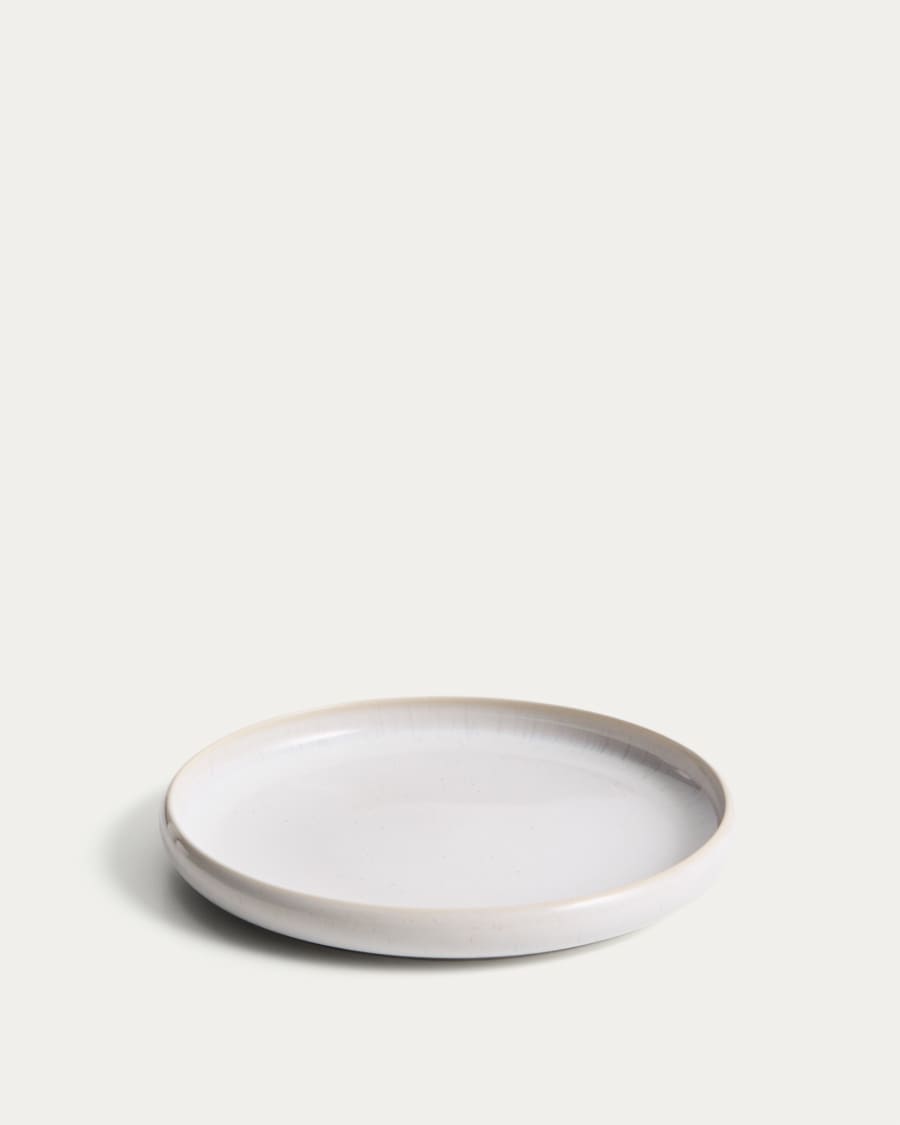 Uilo white ceramic dessert plate