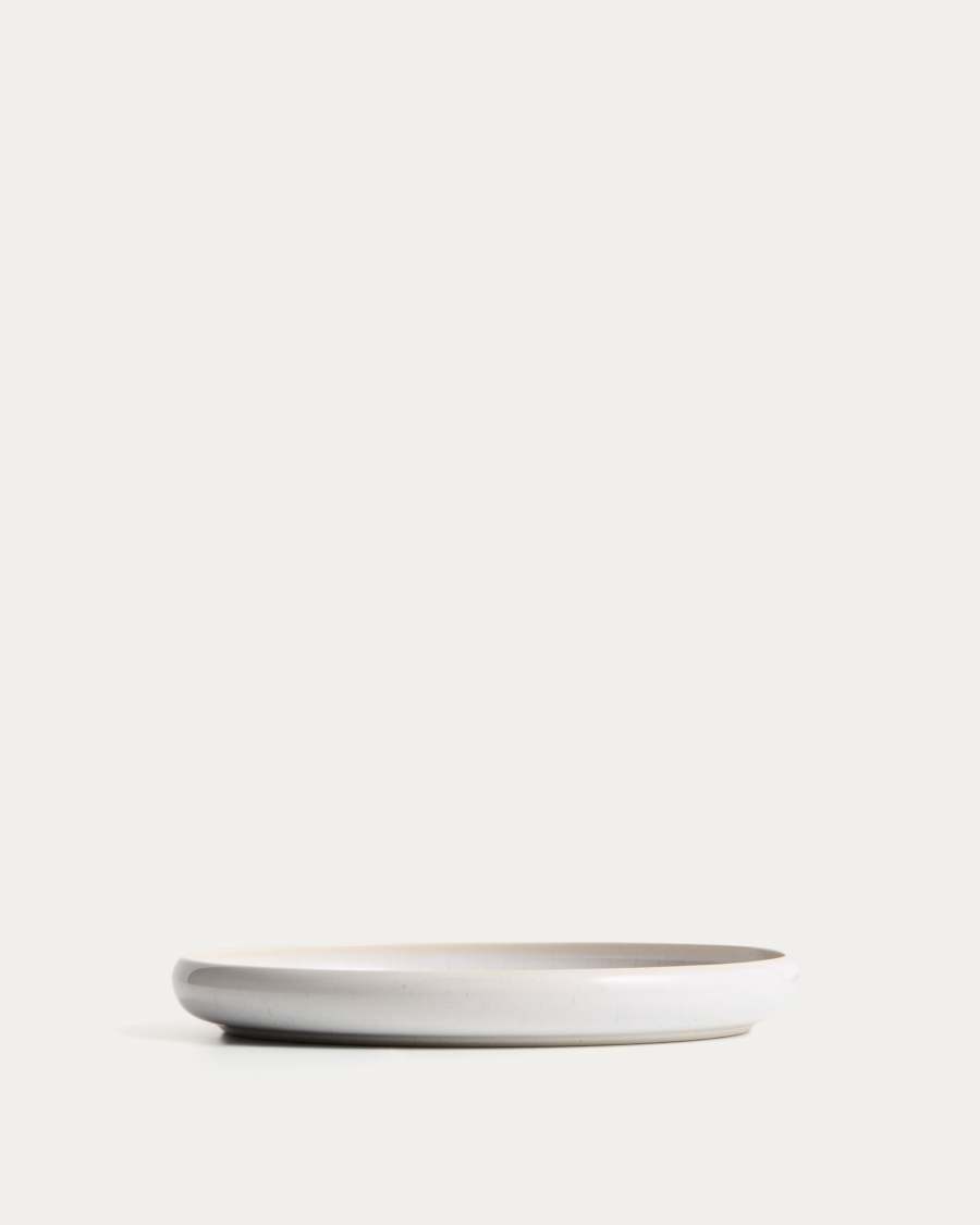 Uilo white ceramic dessert plate