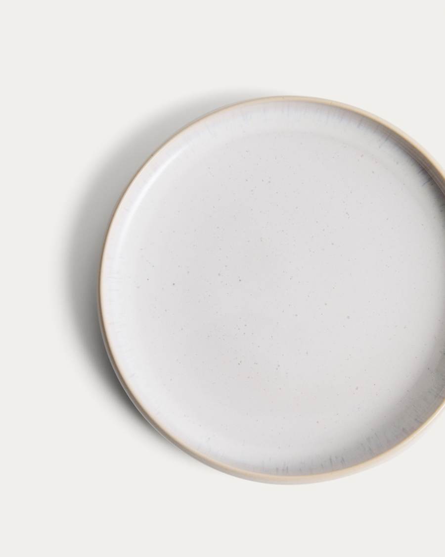 Uilo white ceramic dessert plate