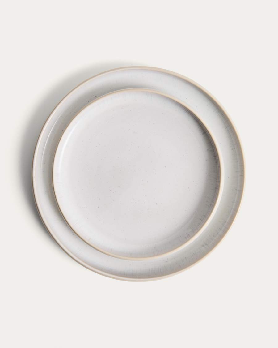 Uilo white ceramic dessert plate