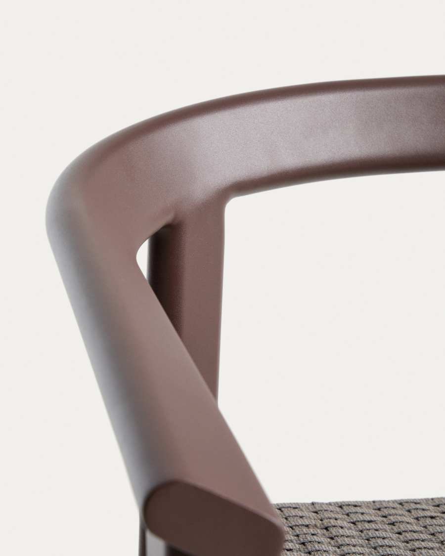 Σκαμπό Erice από αλουμίνιο και καφέ σχοινί 65 εκ