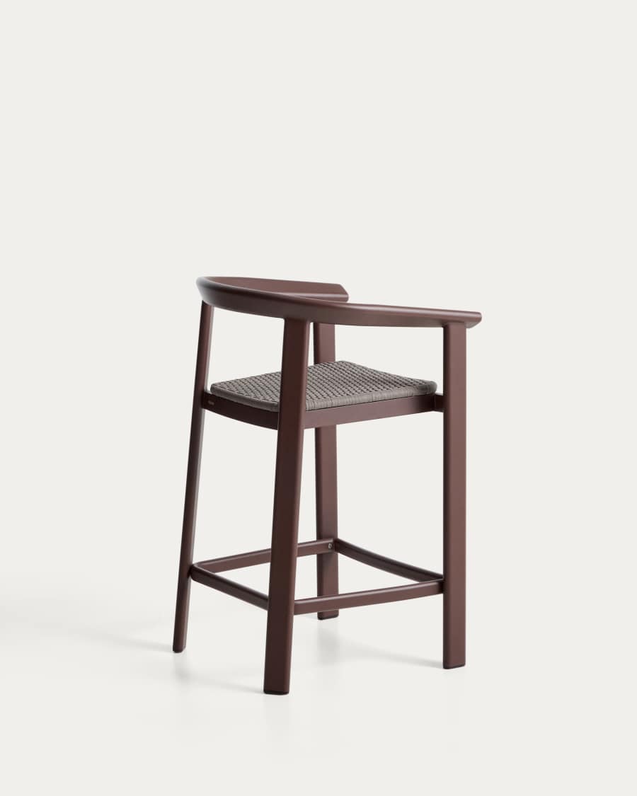 Σκαμπό Erice από αλουμίνιο και καφέ σχοινί 65 εκ