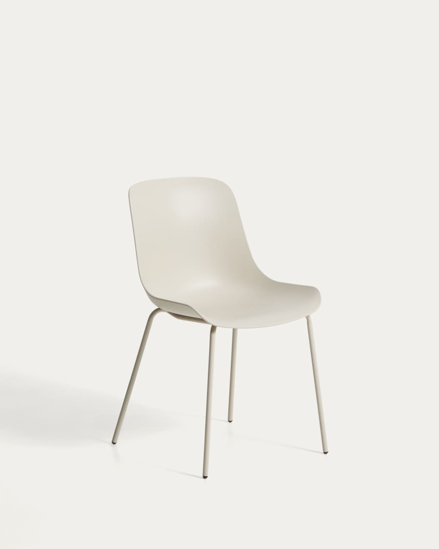 Καρέκλα Altea μπεζ και πόδια από ατσάλι με μπεζ φινίρισμα