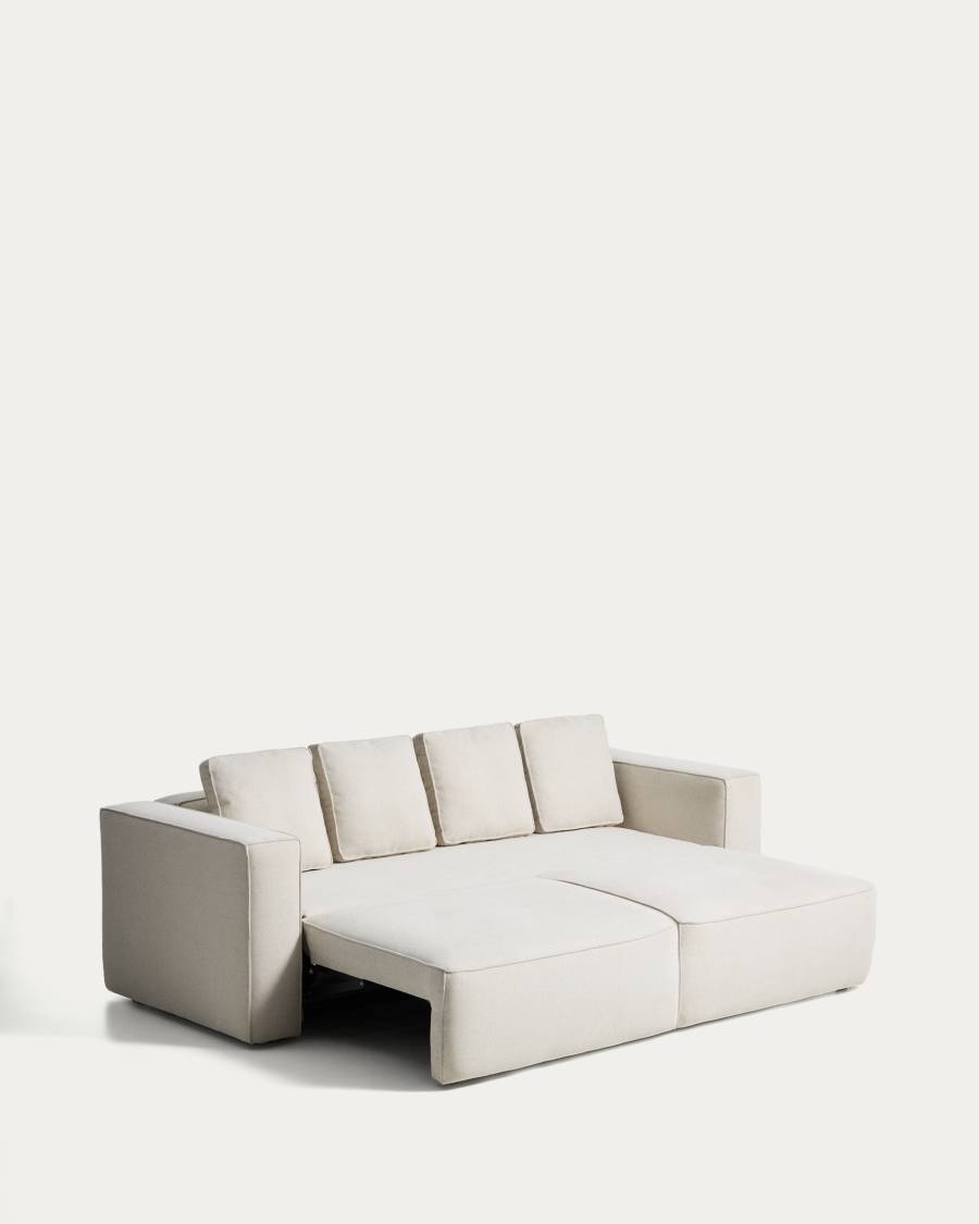 Marela beige chenille 3-seater sofa bed 236cm FSC Mix Credit