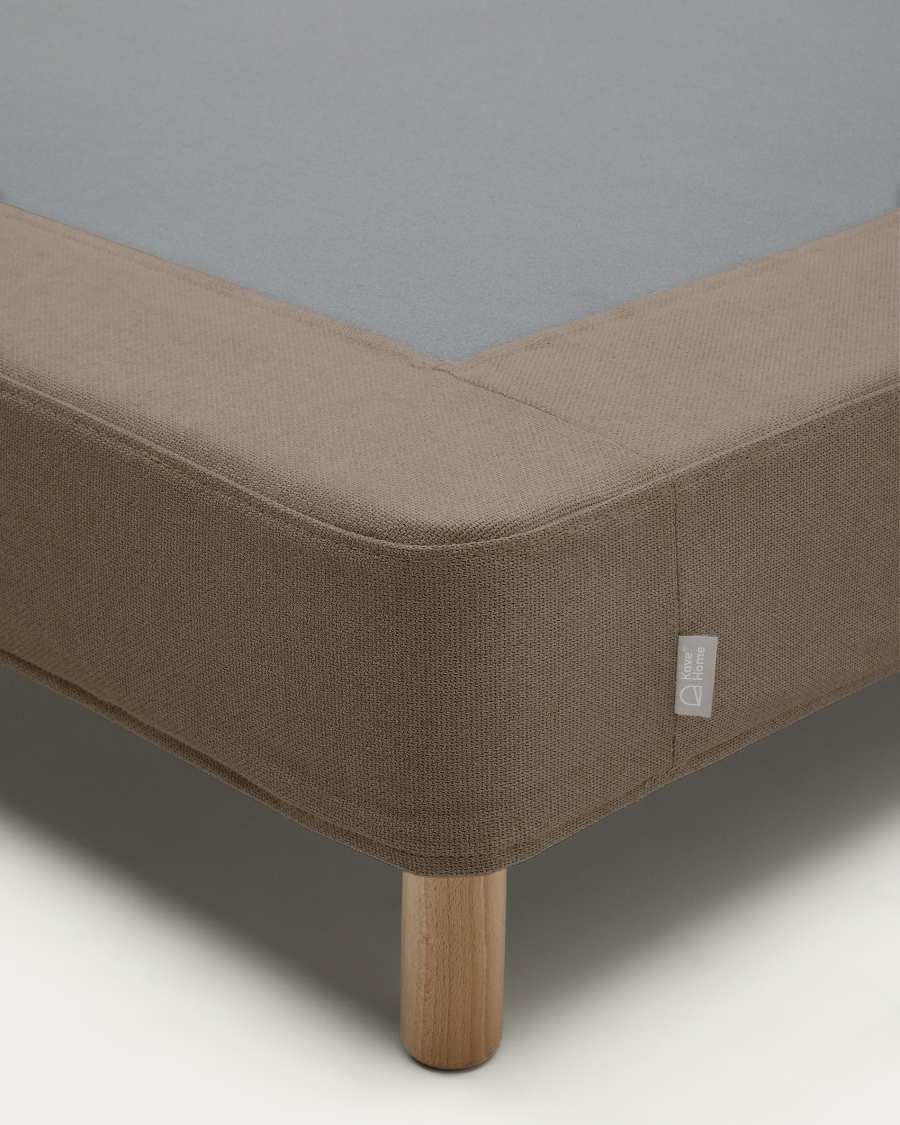 Ofelia brown base with removable cover and solid beech wood legs for 160 x 200cm mattress